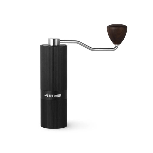 Sleek MHW-3BOMBER M1 Manual Coffee Grinder in Black – Premium hand grinder with a precision handle for consistent coffee grounds, perfect for home baristas and coffee enthusiasts seeking fresh, flavorful brews.