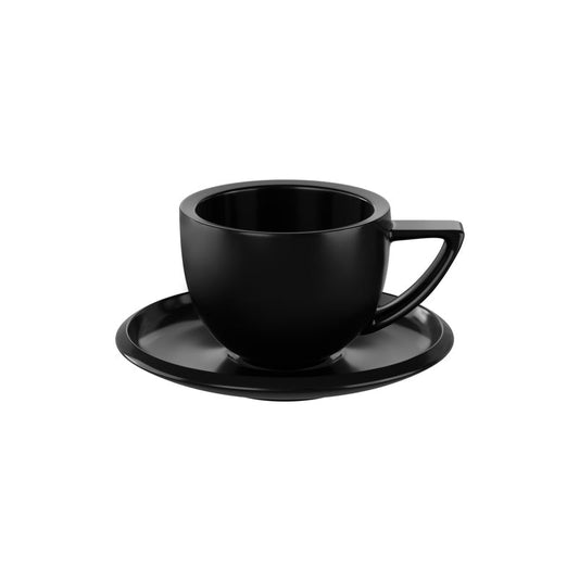 MHW-3BOMBER Sawada 90ml Black ceramic espresso cup with saucer