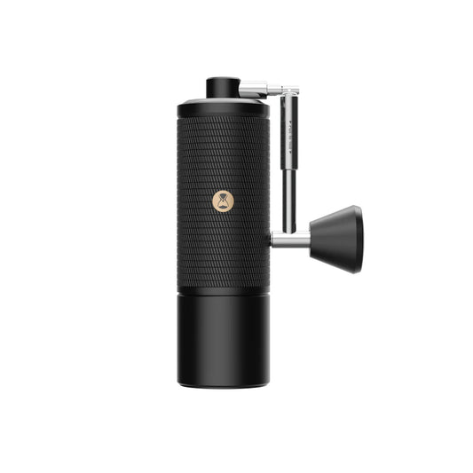 Timemore C5 Pro manual grinder in black with a folding crank and knurled body
