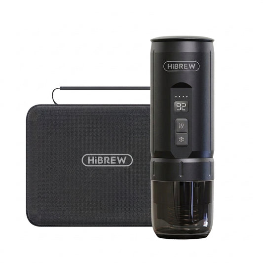 HiBREW H4C Barista Ultra — black portable espresso machine with travel case