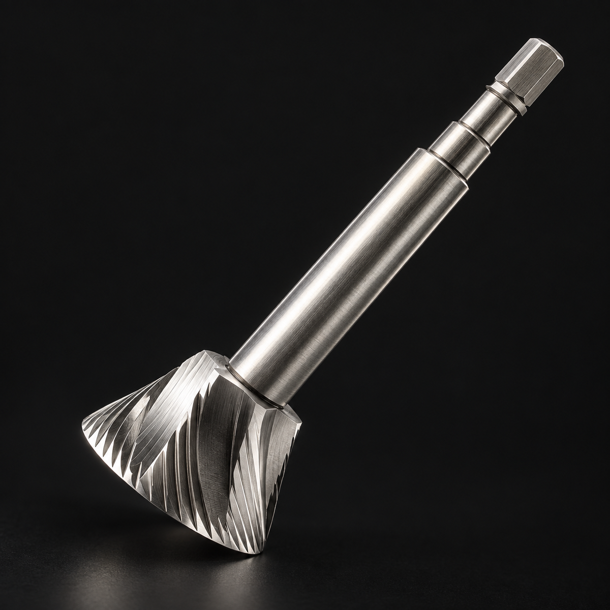 K-Ultra heptagonal burr and shaft technical macro (reference render)