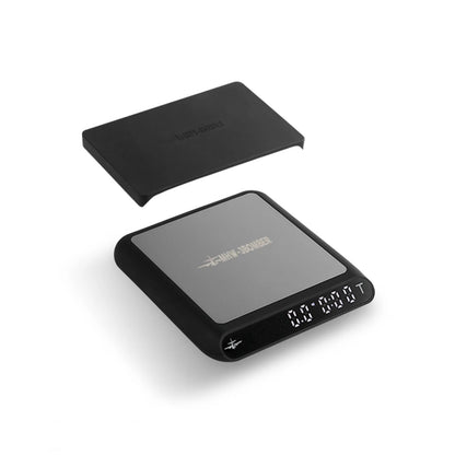 MHW-3BOMBER Formula espresso scale with timer, black. Smart powder-to-liquid ratio display. Includes cover.