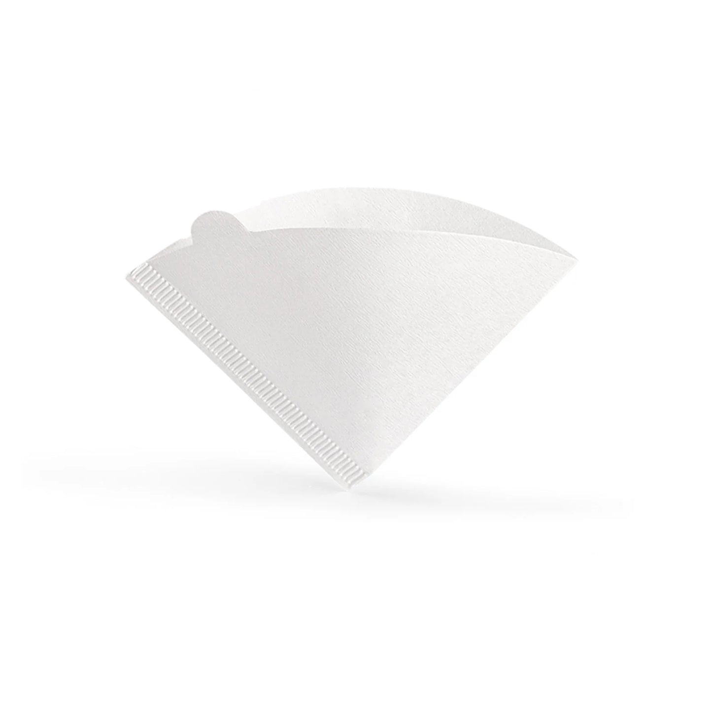 MHW-3BOMBER white cone coffee paper filter for 1-4 cup drippers. Single-use and made from natural wood pulp.