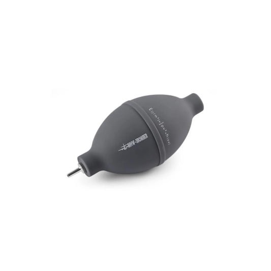 MHW-3BOMBER grey air blower for coffee grinders and camera lens cleaning. Silicone body with stainless steel nozzle.