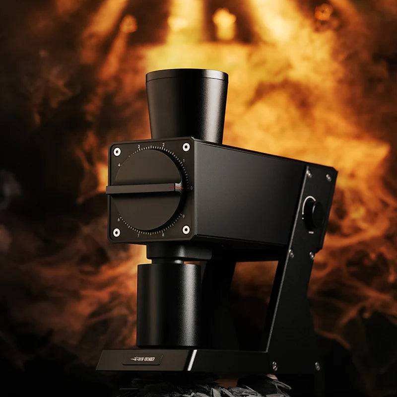 MHW-3BOMBER F74 Navigator electric coffee grinder. Black, with 74mm burrs. Precise, stepless adjustment. 