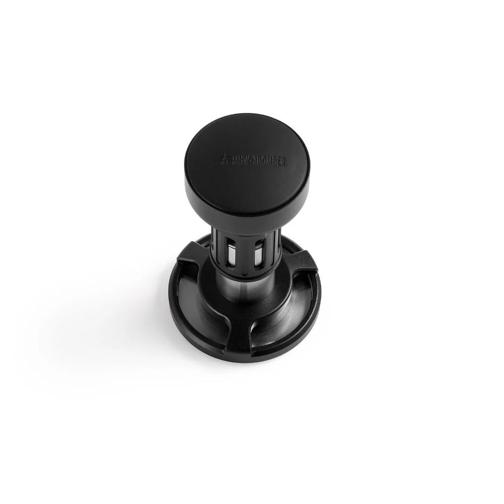 MHW-3BOMBER 58mm espresso tamper. Black, YU Series force impact tamper. Professional barista tool.