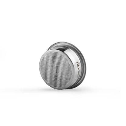 MHW-3BOMBER 58mm filter basket. Silver stainless steel with precision holes for espresso extraction.
