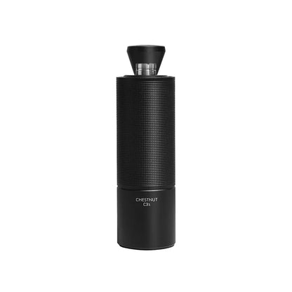 Timemore C3S manual grinder in black with a knurled body, handle removed