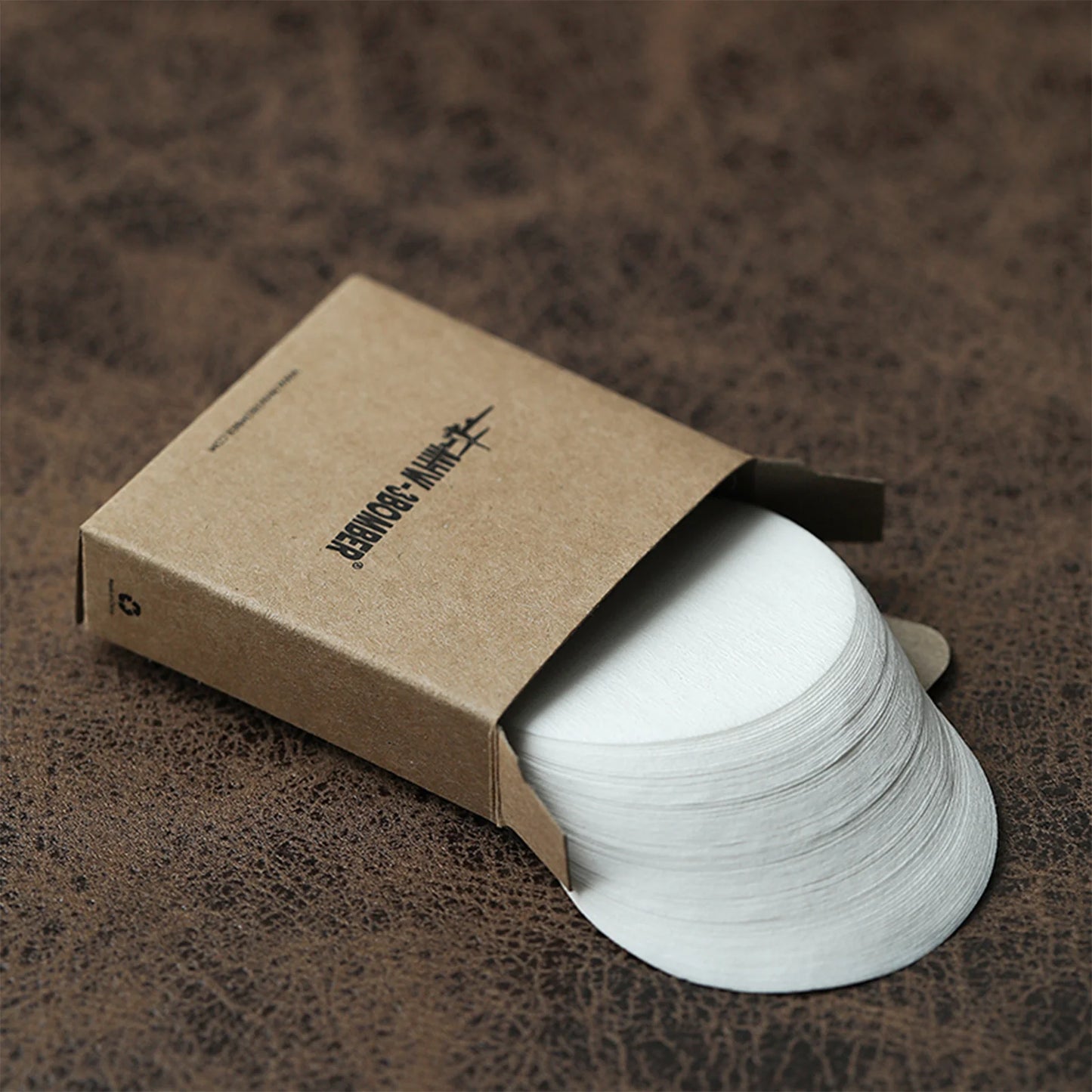 MHW-3BOMBER white paper coffee filters in kraft box for daily cleaning. 