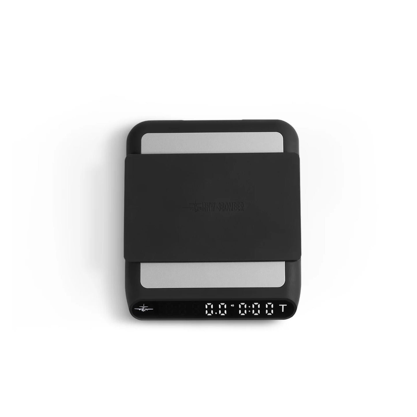 MHW-3BOMBER black digital coffee scale with timer. Accurate measurements for espresso. 