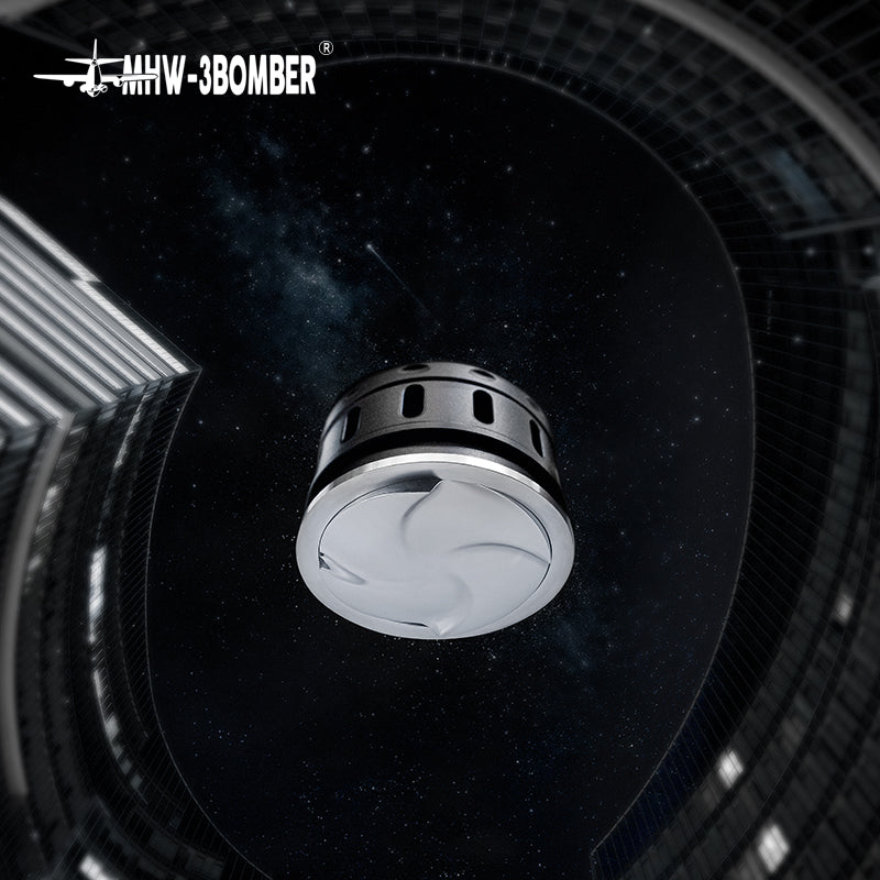 MHW-3BOMBER Falcon coffee distributor. Silver stainless steel, adaptive gravity design. Useful barista tool.