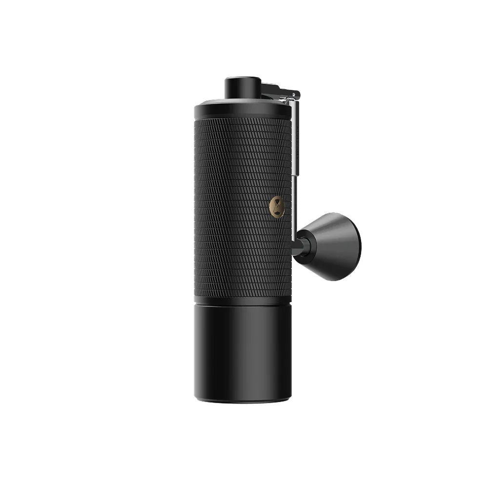 TIMEMORE Chestnut C5 Pro Esp manual grinder in black, three-quarter view with the crank folded