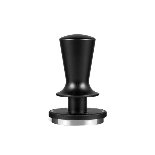 MHW-3BOMBER black tamper. Ripple base espresso tool for tamping coffee grounds.