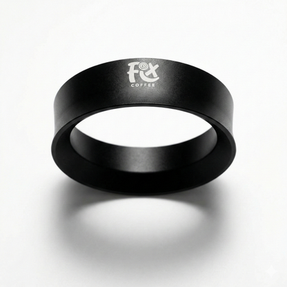 Black ring with a brand logo on a white background