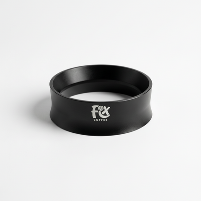 Black coffee filter with 'FX Coffee' logo on a white background