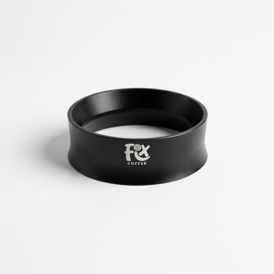 Black coffee filter with 'FX Coffee' logo on a white background