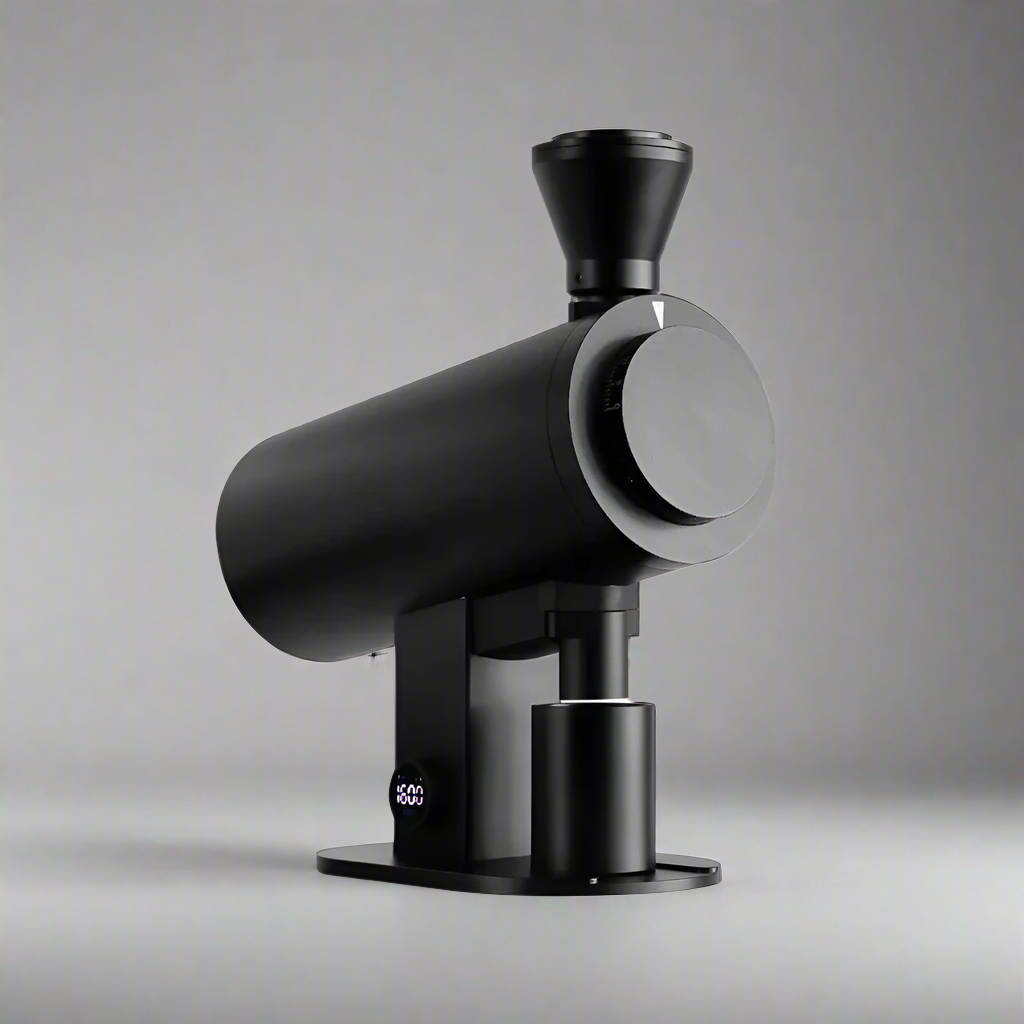 DF83V coffee grinder, black, with variable speed control and flat burrs for precise grinding.