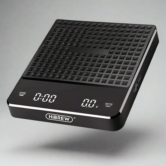 Accurate and sleek Hibrew weighing scale for precise coffee brewing. Perfect for measuring coffee grounds, water, and ensuring consistent espresso shots every time.