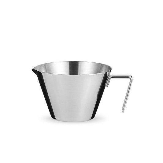 The MHW-3BOMBER Stainless Steel Measuring Cup, ideal for coffee brewing, boasts a spout and sleek handle against a white background.