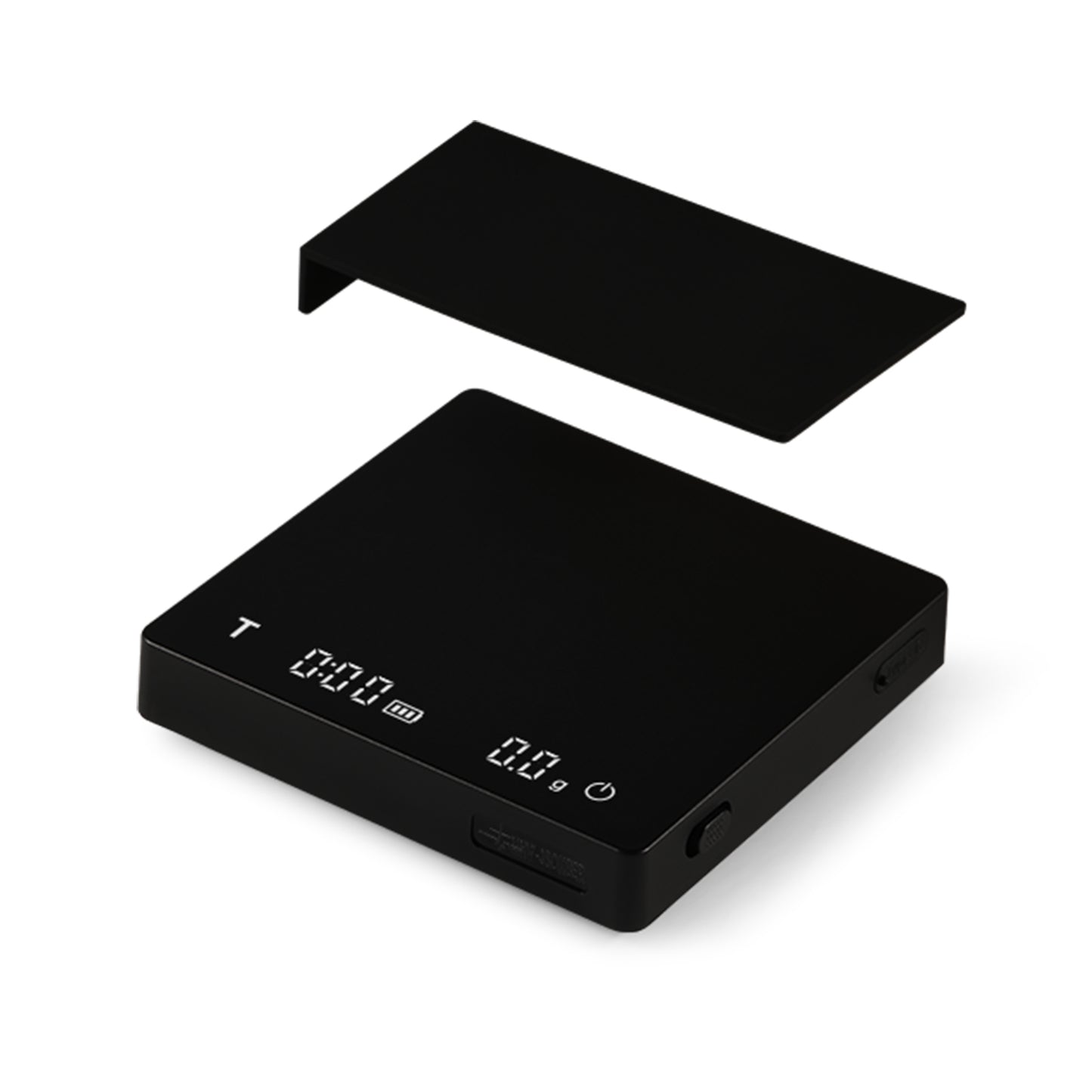 The MHW-3BOMBER Cube Coffee Scale 2.0 Mini boasts a sleek black design with a removable cover, high precision, an LCD display for weight and timer functions, and USB rechargeability for convenience.