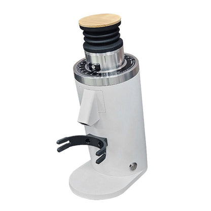 DF54 flat burr grinder in white with bellows
