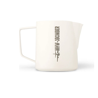 MHW-3BOMBER Latte Art Pitcher 5.0 White — product hero