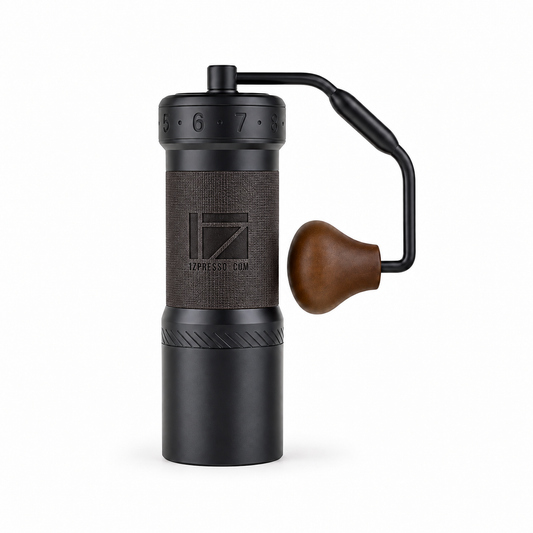 K-Ultra Iron Gray grinder with folded handle — product-only hero