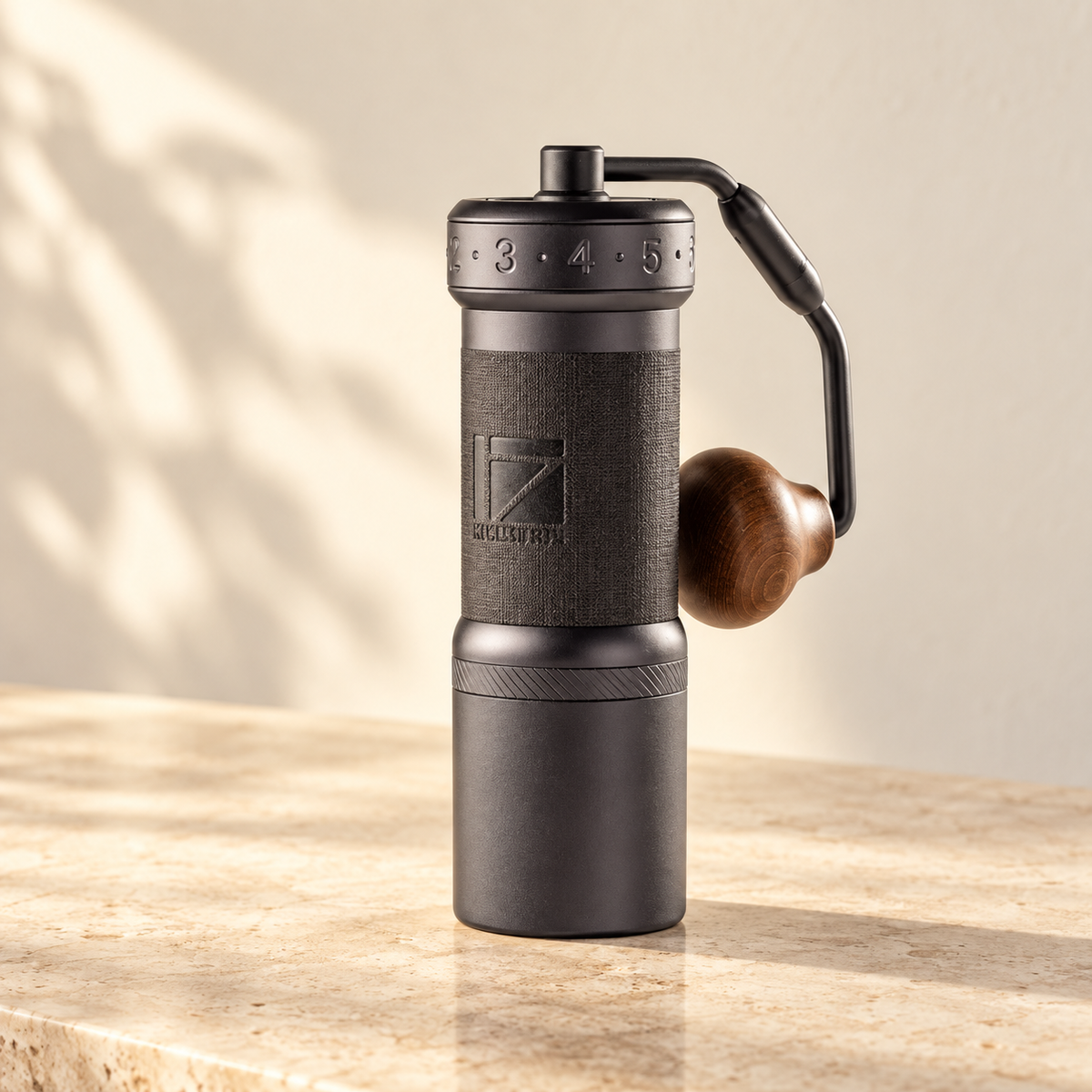 K-Ultra with folded handle on a stone counter (reference render)