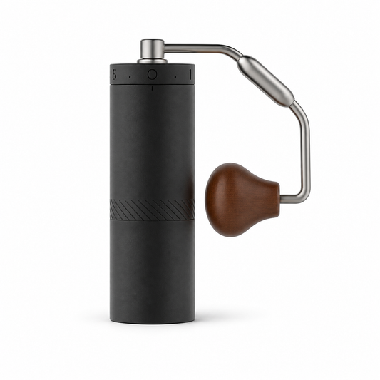 X-Ultra Midnight Black grinder with folded handle — product-only hero