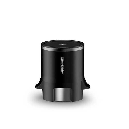 MHW-3BOMBER SE Pro espresso shaker funnel. Black with silver accent. Optimizes grounds distribution for espresso.
