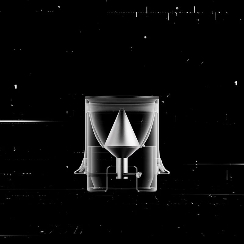 MHW-3BOMBER SE Pro espresso shaker funnel. Conical design for orderly dosing and uniform grounds. 