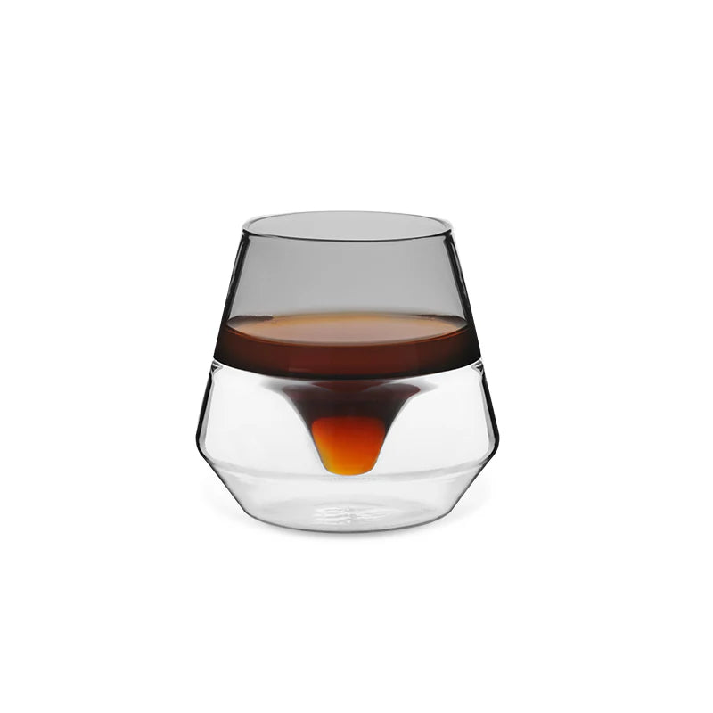 MHW-3BOMBER DW Series glass cup. Double-walled, heat-resistant, clear finish. Holds coffee. 
